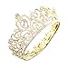 Ollacy Gold Silver Crystal Heart Rhinestone Headband Crown for Cake Topper Party Wedding Princess Headpiece Tiara (Gold)