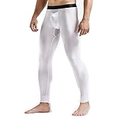 Ouruikia Men's Thermal Underwear Pants Modal Thermal Bottoms Long Johns Pants Underwear with Separate Pouch