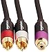 Amazon Basics 2-Male to 1-Female RCA Y-Adapter Splitter Cable - 12-Inches, Black
