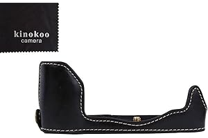 kinokoo Camera Leather Half Case Bottom Case for Olympus Pen-F PU Leather Bottom Open-able(Black)