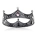 DcZeRong Black Queen Crown Women Birthday Crown Girls Birthday Princess Crown Full Metal Tiara Crown