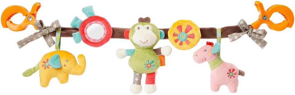 074550 Safari Pram Chain – Mobile Chain with Cute Characters to Hang On Prams, Baby Seats Or Cots – for Babies and Toddlers from Newborns Upwards, Length : 45 cm