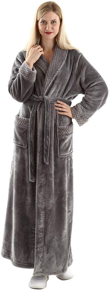 Oksun Dressing Gown Women Full Length Robe Plus Size Fleece Winter Warm Bathrobe