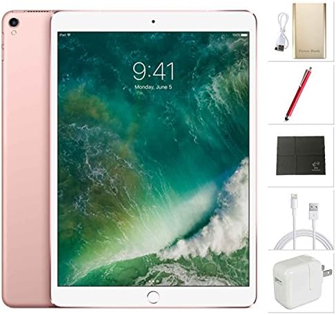 Apple iPad Pro 10.5 inch Wifi + Cellular, 2017 model - 256GB Rose Gold + USA Warehouses Accessories Bundle MPHK2LL/A