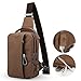 Muzee Sling Bag for Men Chest Shoulder with USB Charging Port Gym Backpack Sack Satchel Outdoor Crossbody Pack (coffee(new))