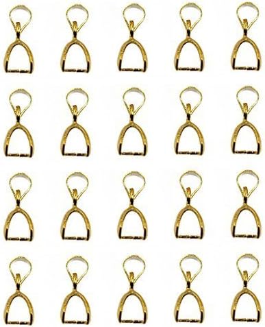 Tokou Buckle Pendant Pinch Bail Connector 10mm Bracelet Necklace Buckle Connector Accessories Buckle Clasp Jewelry Making 20 Pieces Gold