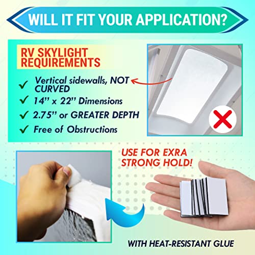 LATCH.IT Shower RV Skylight Insulator V2.1 Fits 14x22x2.75” RV