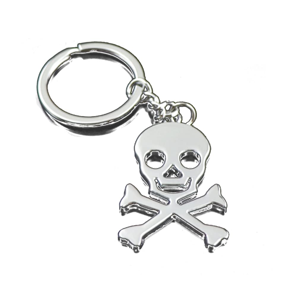 ARFUKA Keyring Skeleton Head Shaped Keychain Metal Skull Key Chain Key Ring Gift for Men and Women