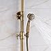 Rozin Bathroom 2 Knobs Mixer Rainfall Shower Faucet Units with Hand Spray Antique Brass