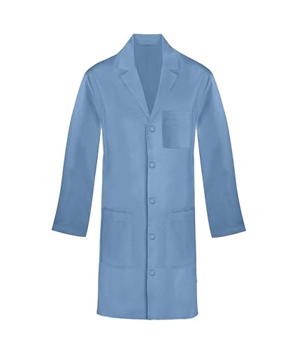 Panda Uniform Custom 40 Inch Unisex Snap Front Lab Coat Ceil Blue