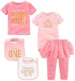 Simple Joys by Carter's Baby Girls' 5-Piecemy 1st Birthday Set, Pink Birthday Girl, 12 Months
