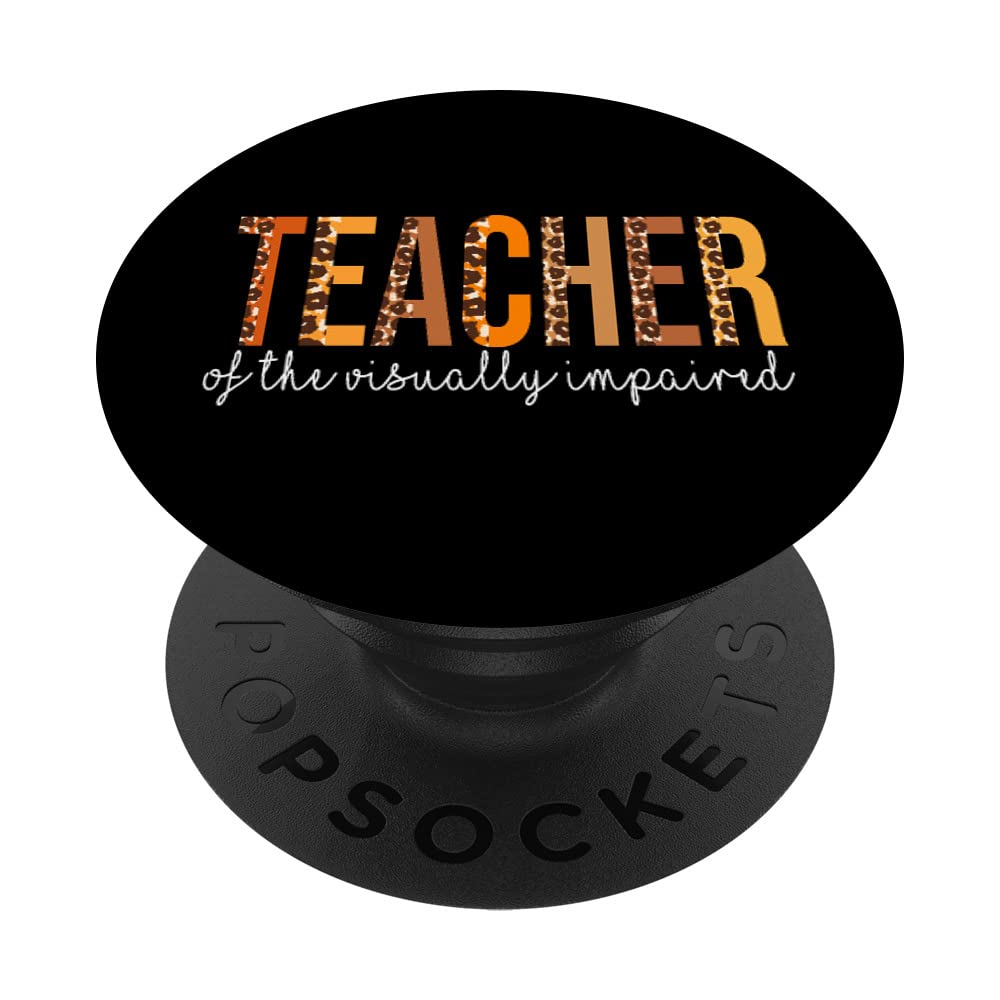 Teacher Of The Visually Impaired leopard Fall Autumn PopSockets Swappable PopGrip