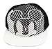 Black and White Mickey Mouse Face Flat Billed Snapback Hat