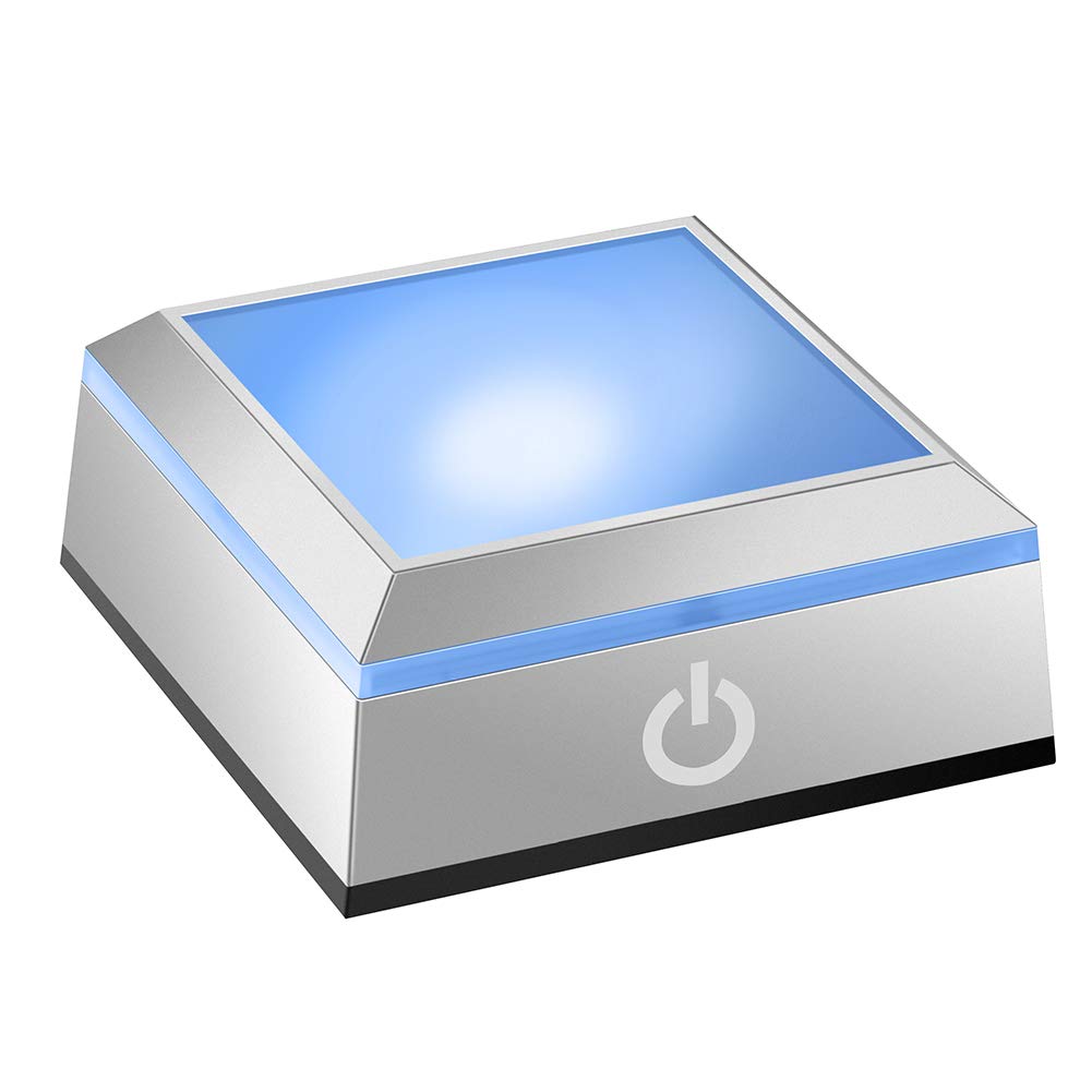 ERWEI LED Light Base Multicolor Show Stand Display Plate Square Display Lighted Base for Glass Crystal Art with Sensitive Touch Switch (Flat Surface)