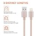 Cablex iPhone Charger 3Pack 3FT 6FT 10FT Nylon Braided Lightning Charging & Sync Charger Cord for iPhone X 8 8Plus 7 7Plus 6s 6sPlus 6 6Plus SE 5 5s 5c iPad iPod & More (Gold)