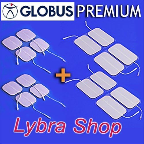 Globus 16 ELECTRODES PREMIUM : 2 pouches Squares + 2 Pouches Rectangular UNIVERSAL, White, 5x5cm