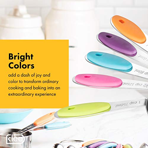 Klee Utensils 10Piece Colorful Stainless Steel Measuring Cups and Spoons Set Pricepulse