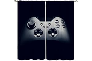 DDCBNS Gamer Curtains for Teens Boys,Black Video Game Controller Window Treatments for Kids Bedroom Decoration Living Room Gaming Room Window Drapes 2 Panel Set,Total Size 42 x 45 Inch