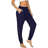 UEU Women's Cozy Yoga Joggers Pants Loose Workout Sweatpants Comfy Lounge Pants with Pockets