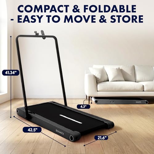 SQUATZ Caminadora Eléctrica Bajo Escritorio 3 en 1 con asa y Placas Vibradoras, Compacta con Pantalla LED, Soporte para Dispositivo, Motor Silencioso y Control Remoto para Casa u Oficina