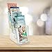 SOURCE ONE Premium Brochures Holder for 4” Trifold Booklets – 4-Tier – Clear Acrylic Countertop Organizer