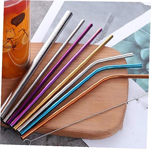 KHHGTYFYTFTY 5Pcs Extra Wide Edelstahl Strohhalme Wiederverwendbare Trinkhalme mit Bürsten Metall Stroh für Party… – Bild 4