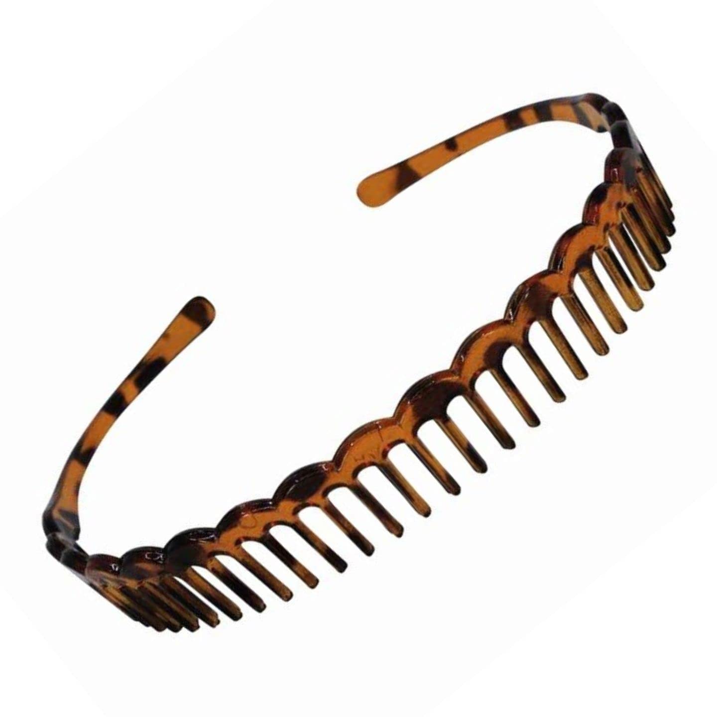 Topkids Accessories Zig Zag Shark Tooth Head Band Teeth Hair Band Alice Band Comb Headband Zigzag Hairband Wavy Grip Wave Gripper Saw Toothed Aliceband (Tort Brown 2cm Teeth)