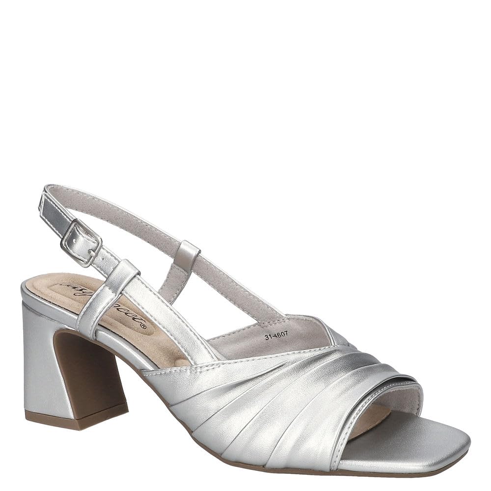 Easy Street Women’s Lucie Heeled Sandal, Silver, 5.5