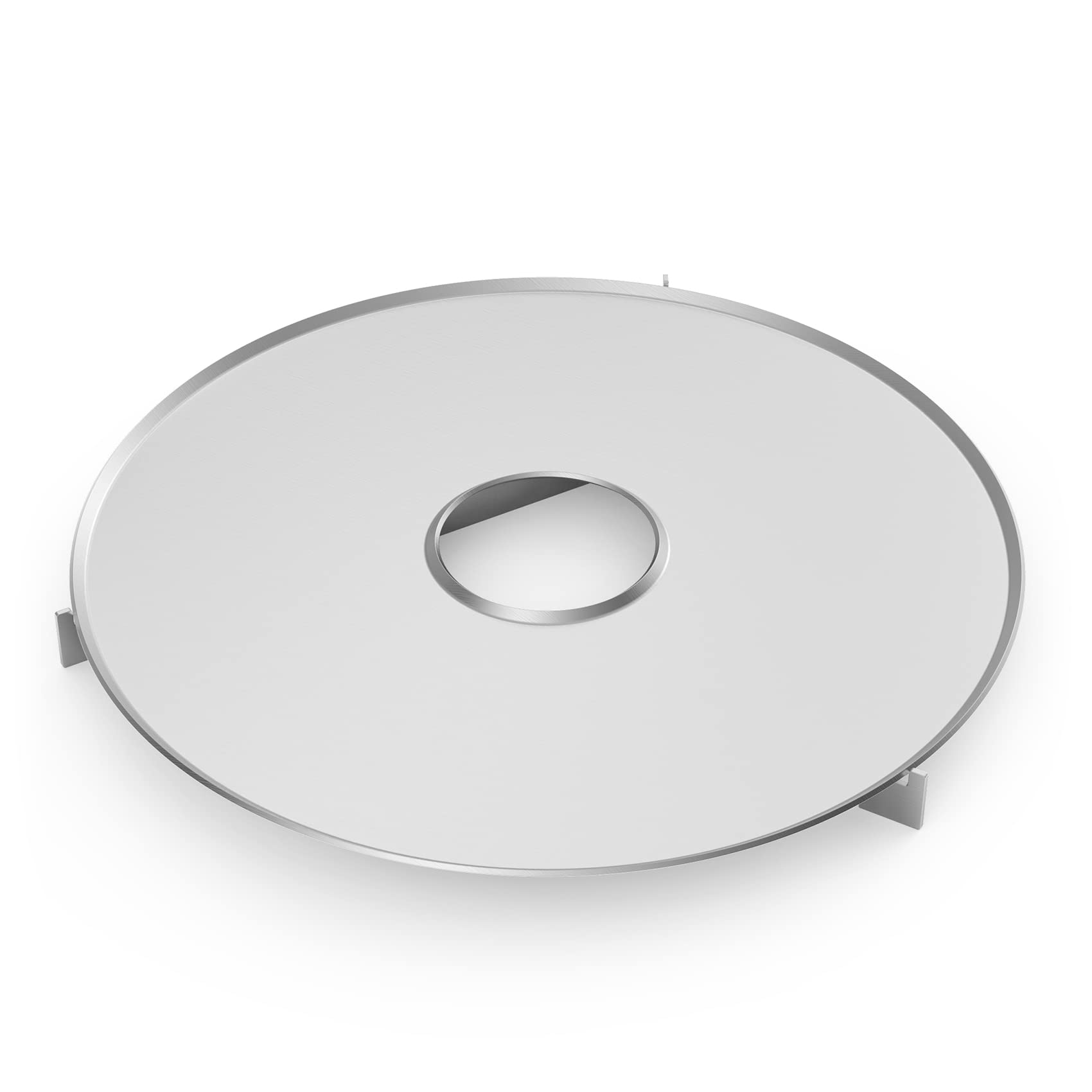 Onlyfire Feuerplatte, BBQ-Disc Edelstahl, Ø 65 cm Grillplatte, Grillring mit Ölauffangrillen, 3 Auflageleiste, Feuerring für Weber Fassgrill, Kugelgrill, Räucherofen, Plancha Gasgrill, BBQ-Platte