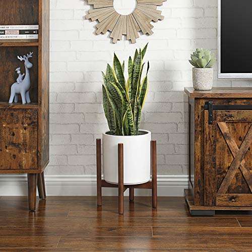 SONGMICS Ceramic Plant Pot, 10Inch Planter, Flower Pot with Drainage