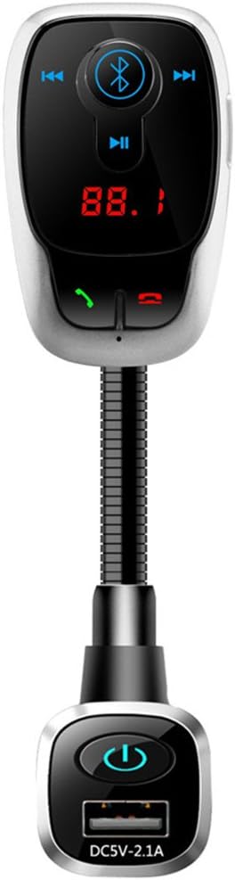Belively Bluetooth Car Kit Fm Transmitter Modulator Radio Adapter Mp3 Player Music Control and Hands-free Call with USB Car Charger LCD (Gray)
