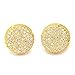 1/2 Inch 14K Gold Plated Iced Bust down CZ Round Setting Screw Back Earring Diamond Simulated Stud Earring BE 11403 G