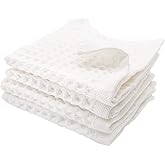 sea me at home Waffle Washcloths Set, 100% Turkish Cotton (White)