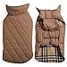 JoyDaog Reversible Plaid Dog Coat(7 Sizes)Waterproof Windproof Warm for Cold Weather Dog Jacket Beige L
