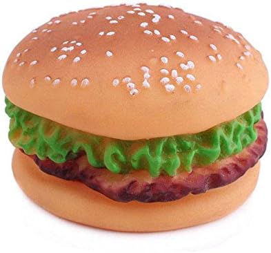 WWYSB Pet Dog/Cat Chew Attractive Sounding Hamburger/Chicken Puppy Toy Safe Healthy Non-Toxic (Hamburger)