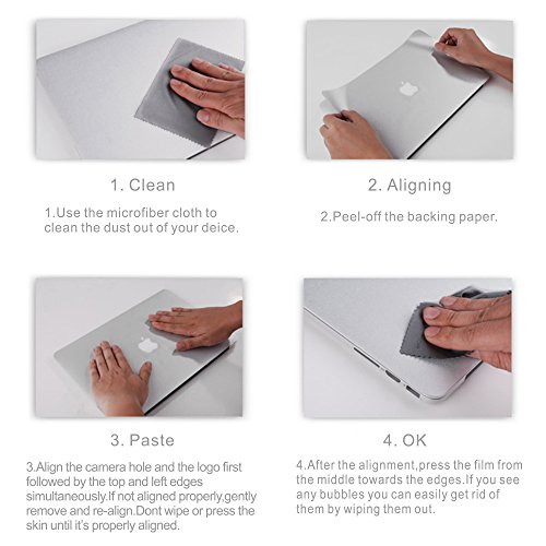 Premium 5 in 1 Full Size 3M Decals Skins Covers for MacBook Pro 13 Inch With Touch Bar (Apple Model Number A1706/A1989, 2016/2017/2018), with High Clear Screen Protector--Silver - Thumbnail 6