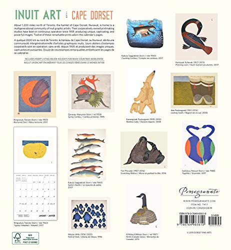 Inuit Art: Cape Dorset 2020 Wall Calendar (English and French Edition) - Thumbnail 2