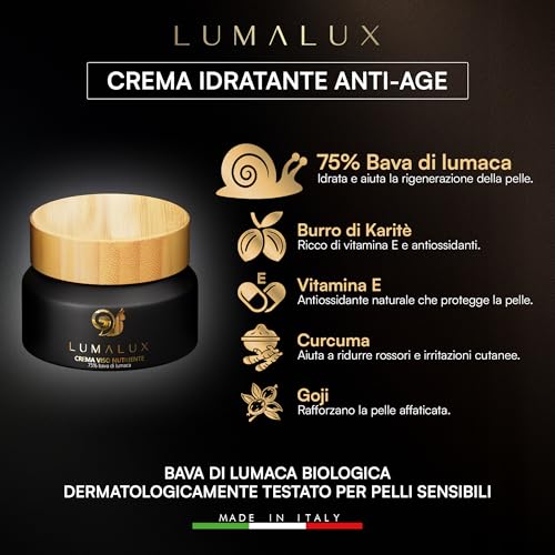 Lumalux - 2 in 1, Serum and Cream with Snail Slime 98% and 75% - Anti-Wrinkle Hyaluronic Acid and Aloe Vera