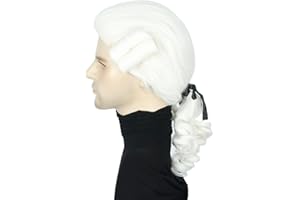 Topcosplay Men or Women Colonial Historical Judge Costumes Wig White Halloween Party Wigs