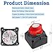WATERWICH DC 8-60V Battery Disconnect Switch Cut/Shut Off Marine Battery Switch 275/1250 Amp Waterproof for Ship Boat Small Yacht RV Camper Truck Car Vehicle(On-Off with 2 Copper Ring Terminal)