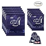 PlusMart 10 Pack Shoe Bag Shoe Storage Bag Shoe Organizer Bag for Travel,Gym Shoe Drawstring Bag Shoe Travel Bag with Transparent Window,Bag for Sneakers,high-heeled shoe,Boots