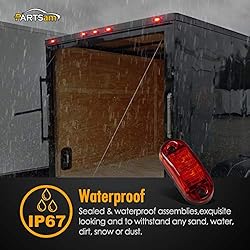Partsam Amber Red 2.5" 2 Diode Oval LED Trailer