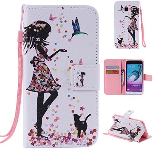 J3 Case,Galaxy J3 2016 Wallet Leather Case, "HTD CASE"[Magnetic] [Card Slots] Style PU Leather Case Wallet Flip Stand [Flap Closure] Case Cover for Samsung Galaxy J3 2016 (Girls)