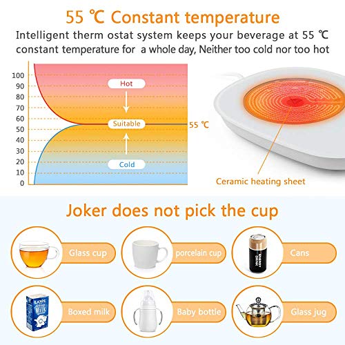 Coffee Warmer, ROFAKU Coffee Mug Warmer for Desk Cup Warmer with Automatic shut off for Office Home Use Gift Beverage Candle Wax Cup Warmer Heating Plate (Up To 131F/55C) for Coffee Milk Tea Heater - Thumbnail 2