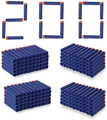 200 Pcs 7.2cm Nerf Darts Soft Foam Nerf Bullets Kid Toy Gun Refill Pack Blue