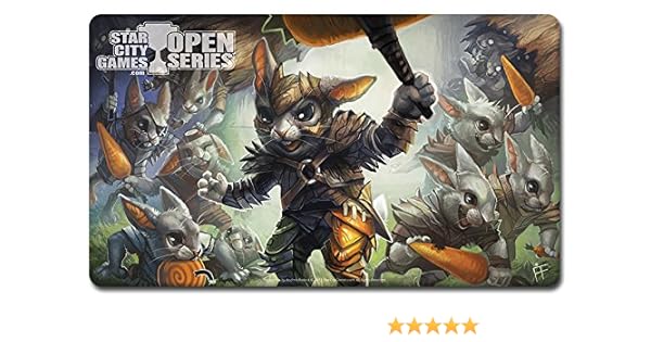 Amazon Com Star City Games Open Series Mtg Parody Playmat Hoppin Rabbitmaster Goblin Rabblemaster Toys Games