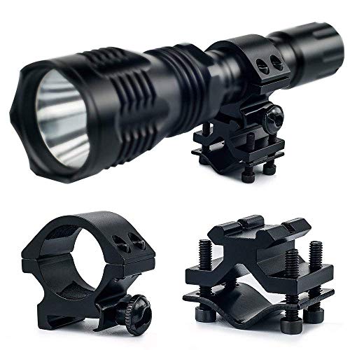 Predator Light with Green Red White LED Hunting Flashlight, Pressure Switch, Rifle Barrel & Scope Mount for Hogs Coyotes Varmints Raccoons Coon Deer Night Hunting (Batteries and Charger Included) - Thumbnail 3