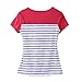 Women Breastfeeding Shirt Striped Patchwork Short Sleeve Maternity Breastfeeding and Nursing Tops (Blue Stripe, XL)