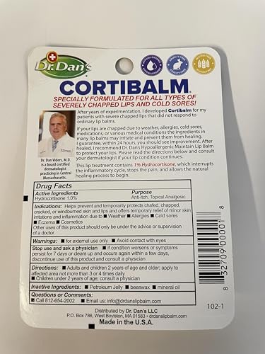 Dr. Dans CortiBalm Lip Balm, .14 oz by Dr. Dans, 1 pack
