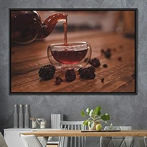 signwin Framed Canvas Wall Art Tea Servings Dark...